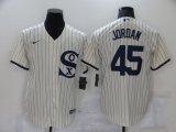 Wholesale Cheap Men's Chicago White Sox #45 Michael Jordan 2021 Cream Navy Field of Dreams Name Flex Base Stitched Jersey
