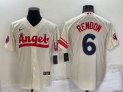 Wholesale Cheap Men's Los Angeles Angels #6 Anthony Rendon Cream 2022 City Connect Cool Base Stitched Jersey