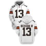Wholesale Cheap Men's Cleveland Browns #13 Odell Beckham Jr. White 2021 Pullover Hoodie