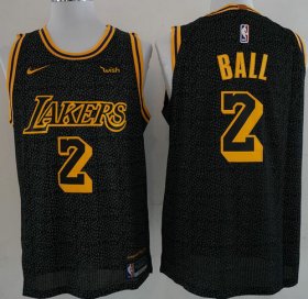 Wholesale Cheap Nike Lakers 2 Lonzo Ball Black NBA Swingman City Edition Jersey