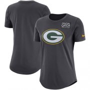 Wholesale Cheap NFL Women's Green Bay Packers Nike Anthracite Crucial Catch Tri-Blend Performance T-Shirt
