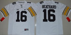 Wholesale Cheap Men\'s Iowa Hawkeyes #16 C. J. Beathard White Limited Stitched College Football Nike NCAA Jersey