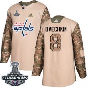 Wholesale Cheap Adidas Capitals #8 Alex Ovechkin Camo Authentic 2017 Veterans Day Stanley Cup Final Champions Stitched NHL Jersey