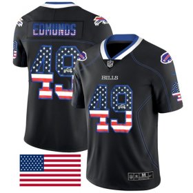 Wholesale Cheap Nike Bills #49 Tremaine Edmunds Black Men\'s Stitched NFL Limited Rush USA Flag Jersey