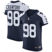 Wholesale Cheap Nike Cowboys #98 Tyrone Crawford Navy Blue Thanksgiving Men's Stitched NFL Vapor Untouchable Throwback Elite Jersey