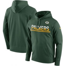 Wholesale Cheap Men\'s Green Bay Packers Nike Green Sideline Circuit Pullover Performance Hoodie