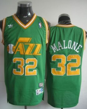 Wholesale Cheap Utah Jazz #32 Karl Malone Green Swingman Throwback Jersey