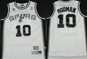 Wholesale Cheap San Antonio Spurs #10 Dennis Rodman White Swingman Throwback Jersey