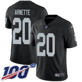 Wholesale Cheap Nike Raiders #20 Damon Arnette Black Team Color Men\'s Stitched NFL 100th Season Vapor Untouchable Limited Jersey