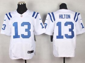 Wholesale Cheap Nike Colts #13 T.Y. Hilton White Men\'s Stitched NFL Elite Jersey