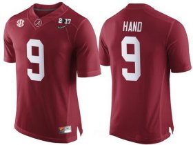 Wholesale Cheap Men\'s Alabama Crimson Tide #9 Da\'Shawn Hand Red 2017 Championship Game Patch Stitched CFP Nike Limited Jersey
