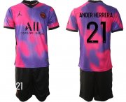 Wholesale Cheap Men 2020-2021 Club Paris Saint-Germain away purple 21 Soccer Jersey