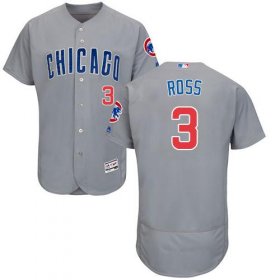 Wholesale Cheap Cubs #3 David Ross Grey Flexbase Authentic Collection Road Stitched MLB Jersey