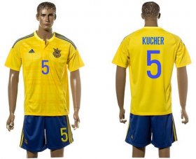 Wholesale Cheap Ukraine #5 Kucher Home Soccer Country Jersey