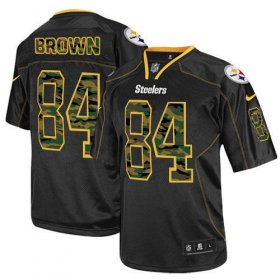Wholesale Cheap Nike Steelers #84 Antonio Brown Black Men\'s Stitched NFL Elite Camo Fashion Jersey