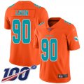 Wholesale Cheap Nike Dolphins #90 Shaq Lawson Orange Men's Stitched NFL Limited Inverted Legend 100th Season Jersey
