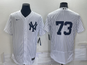Wholesale Cheap Men's New York Yankees #73 Antoan Richardson White No Name Stitched MLB Flex Base Nike Jersey