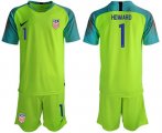 Wholesale Cheap USA #1 Howard Shiny Green Goalkeeper Soccer Country Jersey