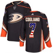 Wholesale Cheap Adidas Ducks #7 Andrew Cogliano Black Home Authentic USA Flag Stitched NHL Jersey