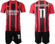 Wholesale Cheap Men 2021-2022 Club AC Milan home red 11 Soccer Jersey