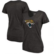 Wholesale Cheap Women's Jacksonville Jaguars NFL Pro Line by Fanatics Branded Black Distressed Team Logo Tri-Blend T-Shirt