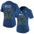 Wholesale Cheap Nike Eagles #62 Jason Kelce Navy Women's Stitched NFL Limited NFC 2017 Pro Bowl Jersey