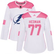 Wholesale Cheap Adidas Lightning #77 Victor Hedman White/Pink Authentic Fashion Women's Stitched NHL Jersey