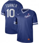 Wholesale Cheap Nike Dodgers #10 Justin Turner Royal Authentic Cooperstown Collection Stitched MLB Jersey