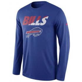 Wholesale Cheap Men\'s Buffalo Bills Nike Royal Legend Staff Practice Long Sleeves Performance T-Shirt
