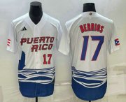 Cheap Men's Puerto Rico Baseball #17 Jose Berrios Number 2023 White World Baseball Classic Stitched Jersey