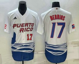 Cheap Men\'s Puerto Rico Baseball #17 Jose Berrios Number 2023 White World Baseball Classic Stitched Jersey
