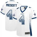 Wholesale Cheap Nike Cowboys #4 Dak Prescott White Women's Stitched NFL Elite Drift Fashion Jersey