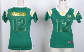 Wholesale Cheap Nike Packers #12 Aaron Rodgers Green Women\'s Stitched NFL Elite Draft Him Shimmer Jersey