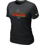 Wholesale Cheap Women's Nike San Francisco 49ers 2012 NFC Conference Champions Trophy Collection Long T-Shirt Black