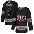 Wholesale Cheap Adidas Canadiens #9 Maurice Richard Black Authentic Team Logo Fashion Stitched NHL Jersey