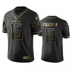 Wholesale Cheap Texans #15 Will Fuller V Men\'s Stitched NFL Vapor Untouchable Limited Black Golden Jersey