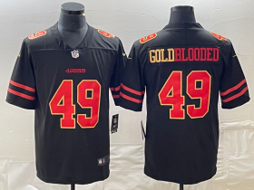 Wholesale Cheap Men\'s San Francisco 49ers #49 Gold Blooded Black 2022 Vapor Stitched Nike Limited Jersey