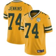 Wholesale Cheap Nike Packers #74 Elgton Jenkins Yellow Men's 100th Season Stitched NFL Limited Rush Jersey