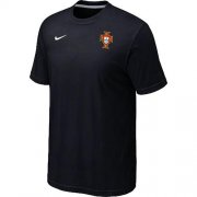 Wholesale Cheap Nike Portugal 2014 World Small Logo Soccer T-Shirt Black
