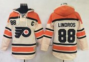Wholesale Cheap Flyers #88 Eric Lindros Cream Sawyer Hooded Sweatshirt Stitched NHL Jersey