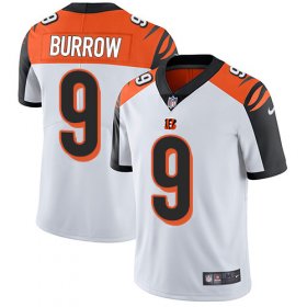 Wholesale Cheap Nike Bengals #9 Joe Burrow White Men\'s Stitched NFL Vapor Untouchable Limited Jersey