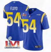 Wholesale Cheap Men's Los Angeles Rams #54 Leonard Floyd 2022 Royal Super Bowl LVI Vapor Limited Stitched Jersey