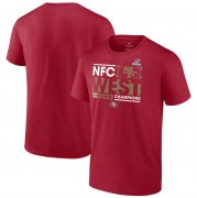 Cheap Men's San Francisco 49ers Scarlet 2023 NFC West Division Champions Conquer T-Shirt