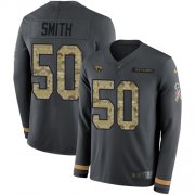 Wholesale Cheap Nike Jaguars #50 Telvin Smith Anthracite Salute to Service Youth Stitched NFL Limited Therma Long Sleeve Jersey