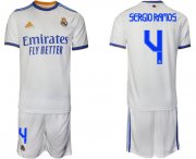 Wholesale Cheap Men 2021-2022 Club Real Madrid home white 4 Soccer Jerseys