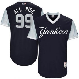 Wholesale Cheap Yankees #99 Aaron Judge Navy \"All Rise\" Players Weekend Authentic Stitched MLB Jersey