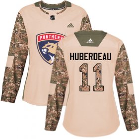 Wholesale Cheap Adidas Panthers #11 Jonathan Huberdeau Camo Authentic 2017 Veterans Day Women\'s Stitched NHL Jersey