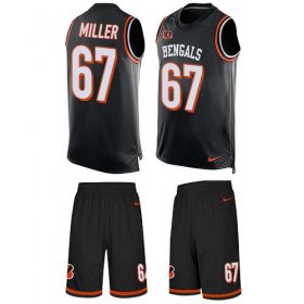 Wholesale Cheap Nike Bengals #67 John Miller Black Team Color Men\'s Stitched NFL Limited Tank Top Suit Jersey