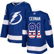 Cheap Adidas Lightning #81 Erik Cernak Blue Home Authentic USA Flag Stitched NHL Jersey