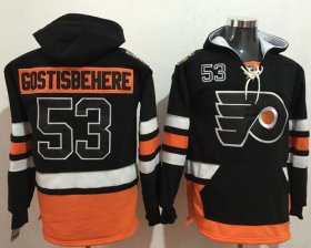Wholesale Cheap Flyers #53 Shayne Gostisbehere Black Name & Number Pullover NHL Hoodie